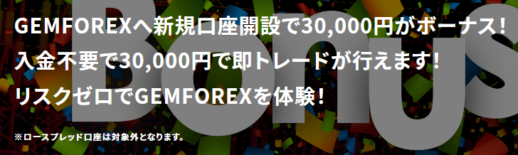 GEMFOREXのボーナス